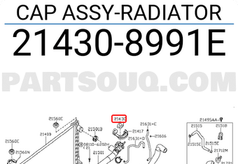 Nissan 214308991E CAP ASSY-RADIATOR