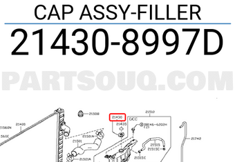 Nissan 214308997D CAP ASSY-FILLER