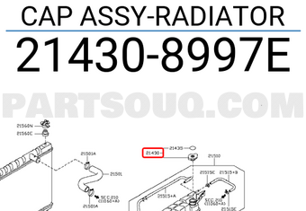 Nissan 214308997E CAP ASSY-RADIATOR