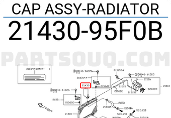 Nissan 2143095F0B CAP ASSY-RADIATOR