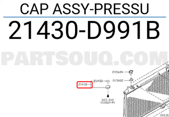 Nissan 21430D991B CAP ASSY-PRESSU