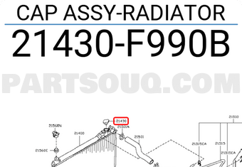 Nissan 21430F990B CAP ASSY-RADIATOR