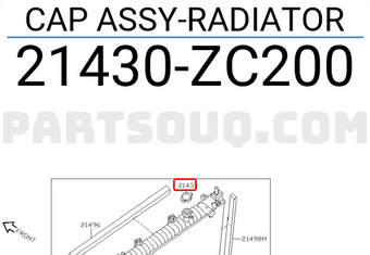 Nissan 21430ZC200 CAP ASSY-RADIATOR