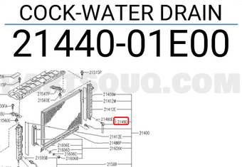 Nissan 2144001E00 COCK-WATER DRAIN
