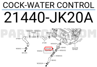 Nissan 21440JK20A COCK-WATER CONTROL