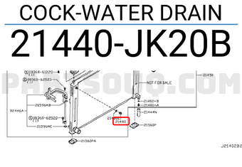Nissan 21440JK20B COCK-WATER DRAIN