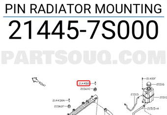 Nissan 214457S000 PIN RADIATOR MOUNTING