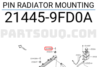 Nissan 214459FD0A PIN RADIATOR MOUNTING