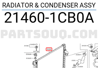 Nissan 214601CB0A RADIATOR & CONDENSER ASSY