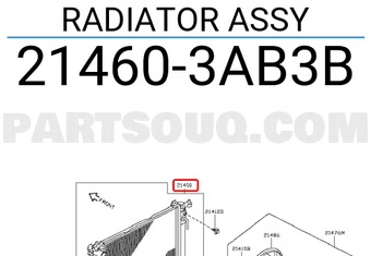 Nissan 214603AB3B RADIATOR ASSY