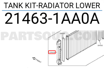 Nissan 214631AA0A TANK KIT-RADIATOR LOWER