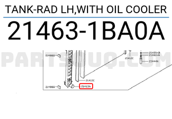 Nissan 214631BA0A TANK-RAD LH,WITH OIL COOLER