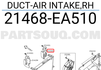Nissan 21468EA510 DUCT-AIR INTAKE,RH