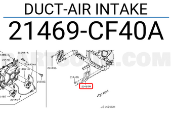 Nissan 21469CF40A DUCT-AIR INTAKE
