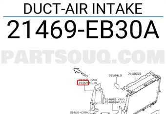 Nissan 21469EB30A DUCT-AIR INTAKE
