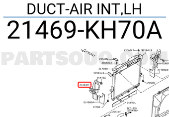 Nissan 21469KH70A DUCT-AIR INT,LH