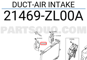 Nissan 21469ZL00A DUCT-AIR INTAKE