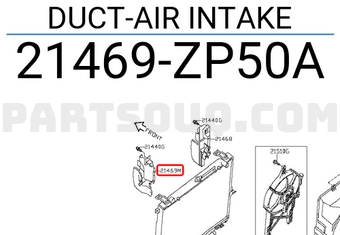 Nissan 21469ZP50A DUCT-AIR INTAKE