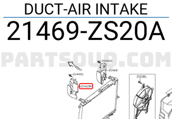 Nissan 21469ZS20A DUCT-AIR INTAKE