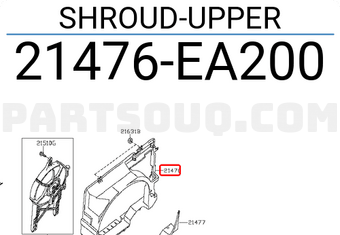 Nissan 21476EA200 SHROUD-UPPER