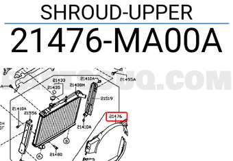Nissan 21476MA00A SHROUD-UPPER