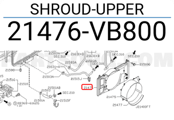 Nissan 21476VB800 SHROUD-UPPER