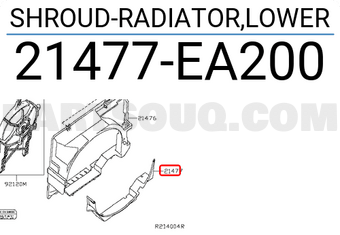 Nissan 21477EA200 SHROUD-RADIATOR,LOWER