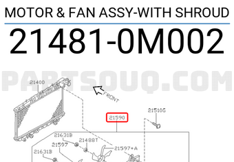 Nissan 214810M002 MOTOR & FAN ASSY-WITH SHROUD