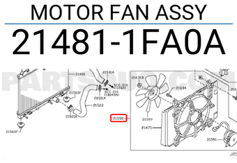 Nissan 214811FA0A MOTOR FAN ASSY