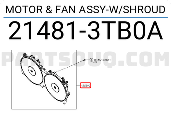 Nissan 214813TB0A MOTOR & FAN ASSY-W/SHROUD