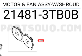 Nissan 214813TB0B MOTOR & FAN ASSY-W/SHROUD