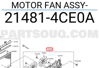 Nissan 214814CE0A MOTOR FAN ASSY