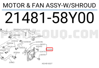 Nissan 2148158Y00 MOTOR & FAN ASSY-W/SHROUD