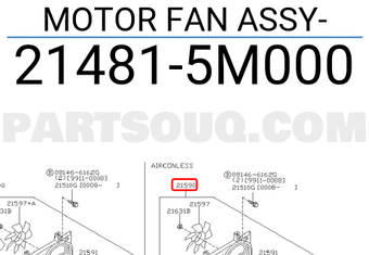 Nissan 214815M000 MOTOR FAN ASSY