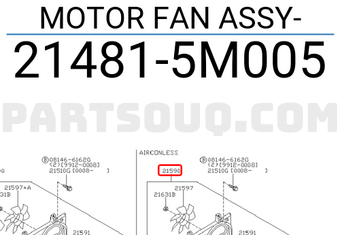 Nissan 214815M005 MOTOR FAN ASSY