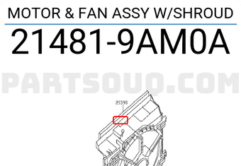 Nissan 214819AM0A MOTOR & FAN ASSY W/SHROUD