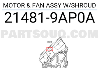Nissan 214819AP0A MOTOR & FAN ASSY W/SHROUD