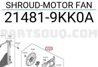 Nissan 214819KK0A SHROUD-MOTOR FAN