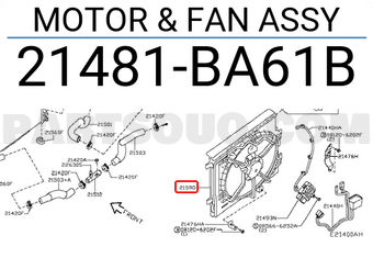 Nissan 21481BA61B MOTOR & FAN ASSY