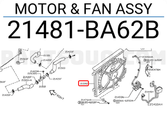 Nissan 21481BA62B MOTOR & FAN ASSY