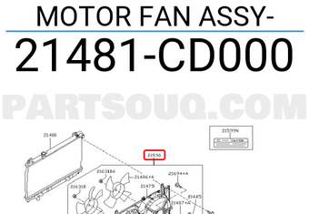 Nissan 21481CD000 MOTOR FAN ASSY