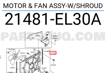 Nissan 21481EL30A MOTOR & FAN ASSY-W/SHROUD