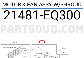 Nissan 21481EQ300 MOTOR & FAN ASSY-W/SHROUD