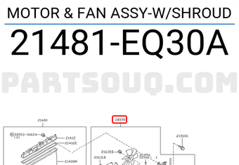 Nissan 21481EQ30A MOTOR & FAN ASSY-W/SHROUD