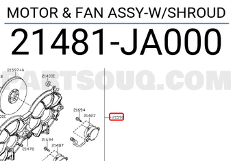 Nissan 21481JA000 MOTOR & FAN ASSY-W/SHROUD