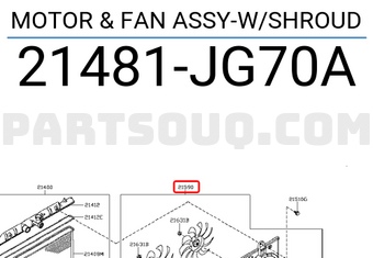 Nissan 21481JG70A MOTOR & FAN ASSY-W/SHROUD