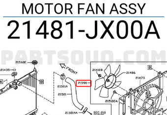 Nissan 21481JX00A MOTOR FAN ASSY