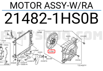 Nissan 214821HS0B MOTOR ASSY-W/RA