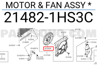 Nissan 214821HS3C MOTOR & FAN ASSY *
