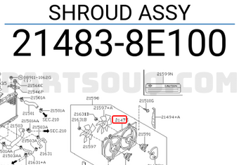 Nissan 214838E100 SHROUD ASSY